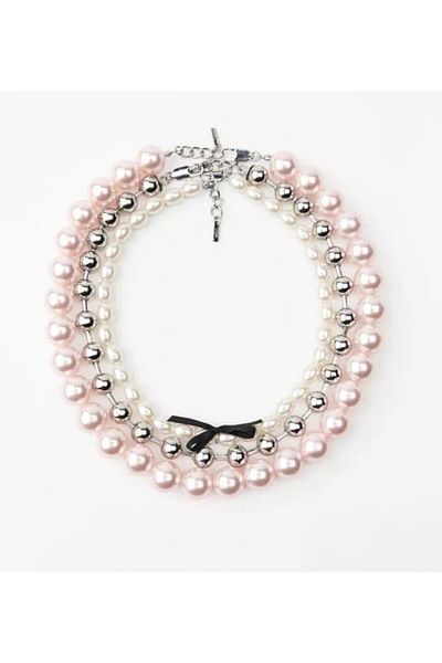 CHARMLUCKY 3 Piece Pearl Bead Necklace