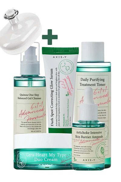 AXIS-Y Tranquility Set for Radiant Skin - Purifying Cleansing Gel, Balancing Toner, Barrier Repair A