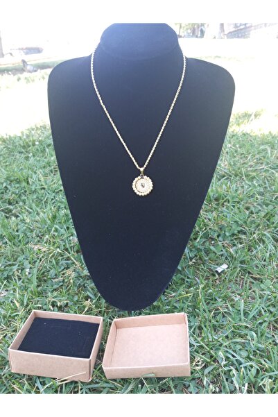 Özman Butik قلادة على شكل ميدالية ذهبية اللون - تصميم أنيق ومعانيه