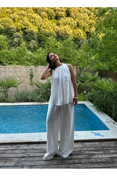 MY LİKA Modal Fabric Front Giped Oversize Suit