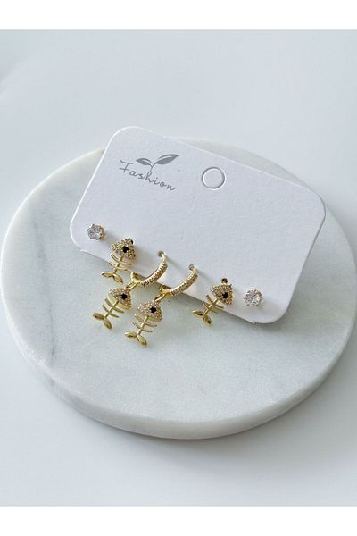 CHARMLUCKY Steel 6 Piece Earring Set