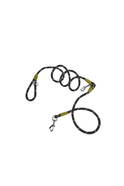 The Casius. Crossbody Leash for Pets, Reflective Material, 250 cm, Black and Green - The Casius