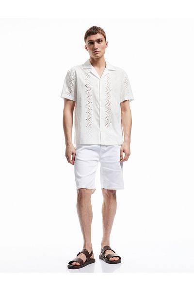 Koton New Season Waist Lace up Pocket Detailed Bermuda Slim Fit Jean Shorts