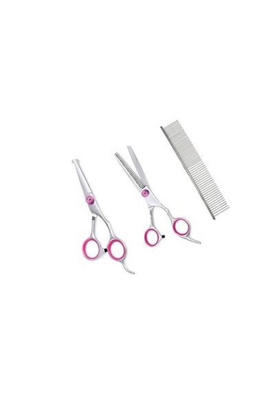 The Casius. Professional stainless steel pet grooming set