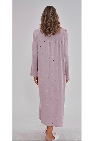 EM&FA TEKSTİL Large Size Nightgown with Lace Detail