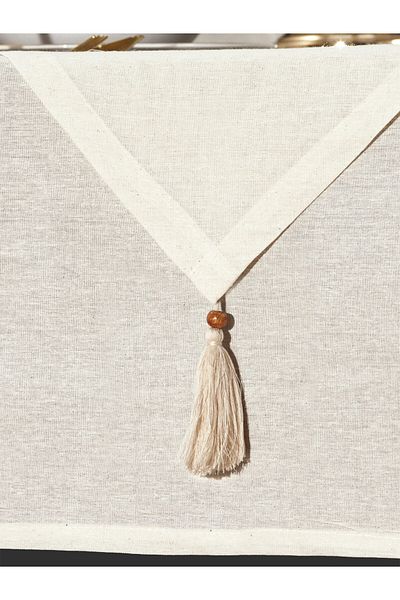 KUM SAATİ Γωνιακό Φούντα Λινό Runner 40×140