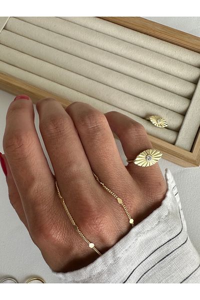ringbox Stoned Eye Little Finger Ring