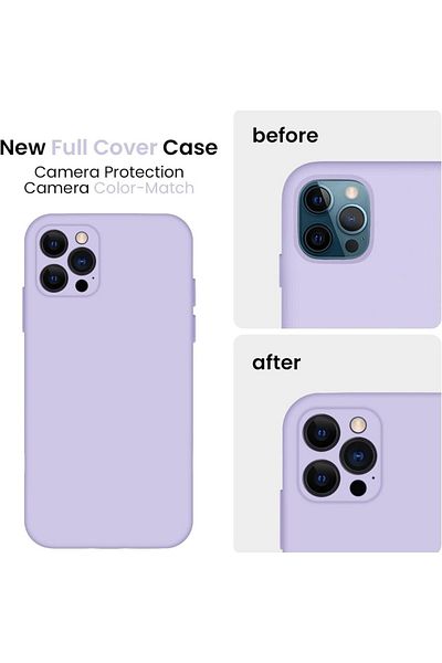 OEM Husă pentru iPhone 12 PRO din silicon cu interior din microfibră și protecție pentru cameră - Mov