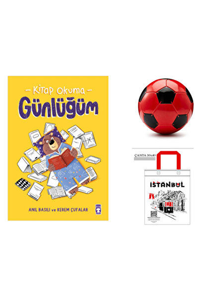 Timaş Çocuk Kitap Okuma Günlüğüm futbol topu - bez çanta hediyeli