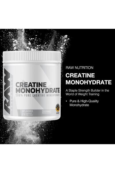 RAW Creatine monohydrate Powder, unflavored, 30 Servings