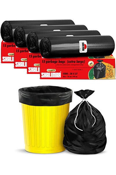 Shalimar أكياس قمامة كبيرة جدًا - 60 كيسًا (4 لفات) - 76 × 93 سم - تناسب حاوي...