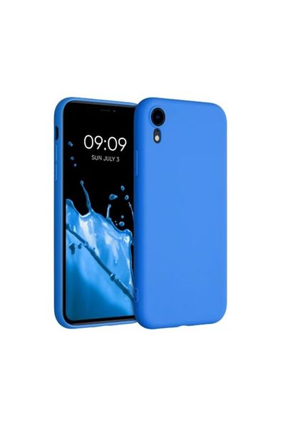 OEM Carcasă compatibilă pentru iPhone XR din silicon cu interior din microfibră și protecție pentru cameră - Albastră