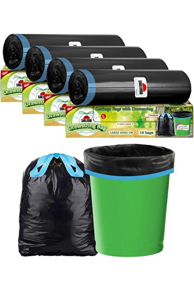 Shalimar 60 كيس قمامة برباط، سعة 12 جالون، لون لافندر، مانع للتسرب، 60 × 81 سم، يناسب 10-12 جالون