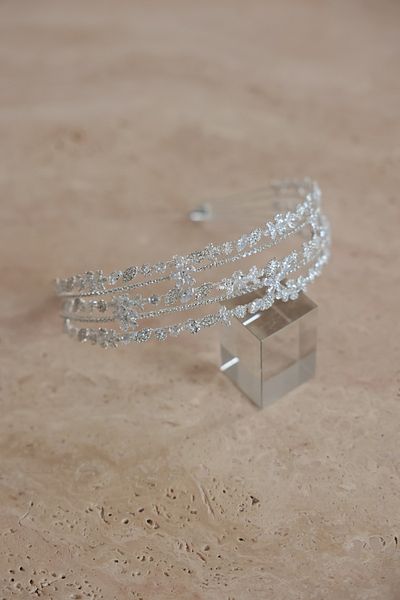 İstoria Bridal Zircon Stone Bridal Tiara, Bridal Tiara, Bridal Barrette, Engagement Tiara