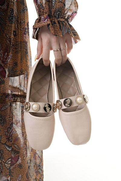Modafırsat Women's Ballerinas Beige Stylish Home Business Office Casual Shoes