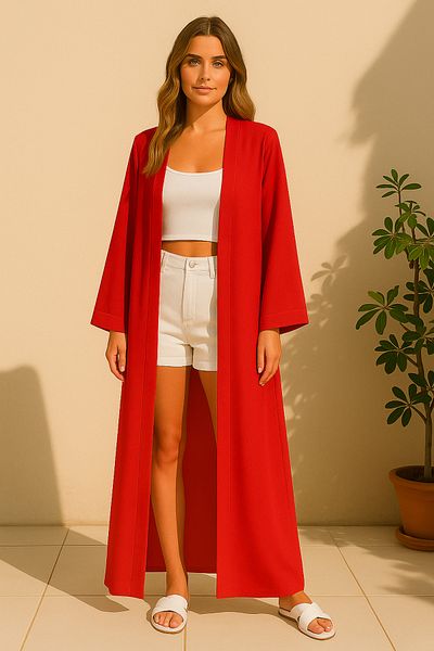 Misue Handmade Medina Silk Kimono, Lightweight and Flowy Long Pareo, Summer Thin Long Kimono, Thin Flowy Woven Cardigan
