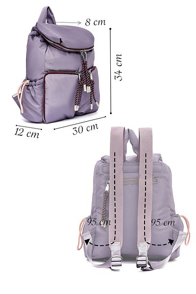 Derimod Women's Lilac Fabric Backpack 25Sbd27806F