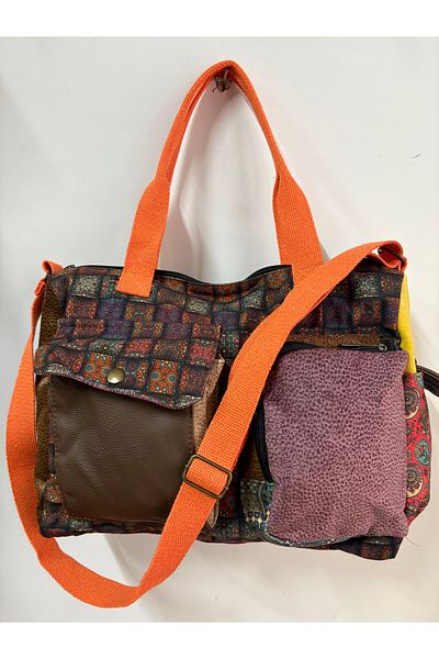 Street Bag Patchwork Etnic Autentic Boem Geantă de umăr Geantă de mână Utilizare zilnică Utilizare în călătorie Geantă de poștaș