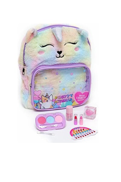 Bloomie's Peluş Sırt Çantalı Sürülebilir Çocuk Makyaj Güzellik Seti