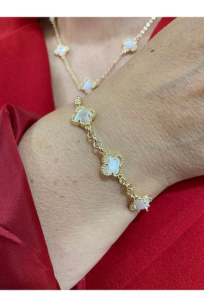Passionis Jewelry Candy Minelli Clover Gold Necklace Bracelet