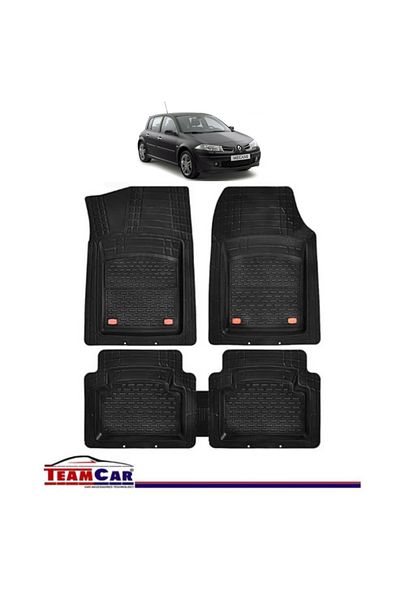 TEAMCAR TeamCar® Car Mats Tray Type Compatible Renault Megane II Hatchback Facelift (2006-2009) Black