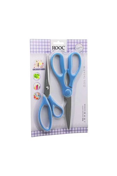 Art Tone Rooc Multi-Purpose Scissors Set Mks7 21 cm - 22 cm 2-Piece Card (1 Pc)