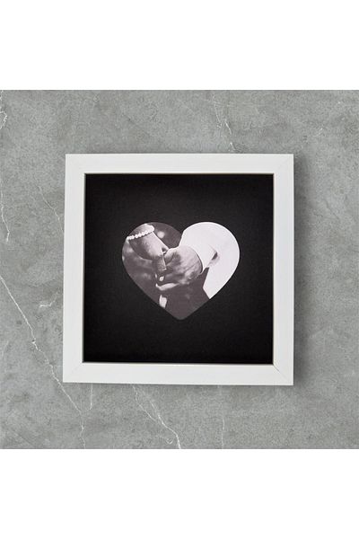 asel sanat Square Photo Frame - 20X20 Photo Frame Pvc Glass with Heart Matting