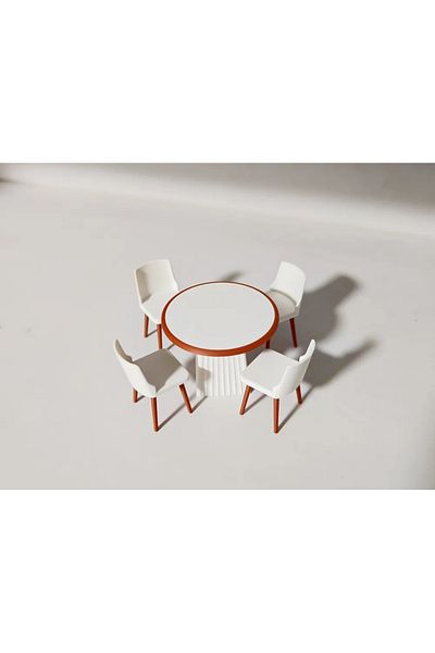 CharmFancy 1/12 Scale Modern Dining Table Miniature Diorama Goods Accessory Model