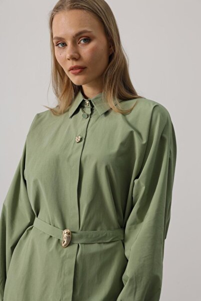 DEAG Eyesof Belt Detailed Tunic Shirt - Khaki