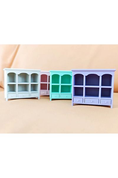 CharmFancy 1/12 Scale Colorful Display Cabinet Miniature Diorama Goods Accessory Model