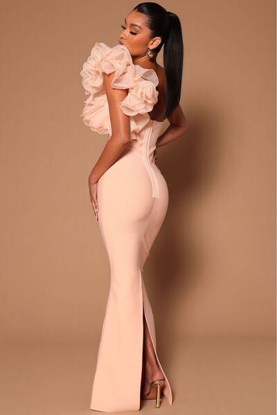 allura Off-the-shoulder evening dress in corset fabric