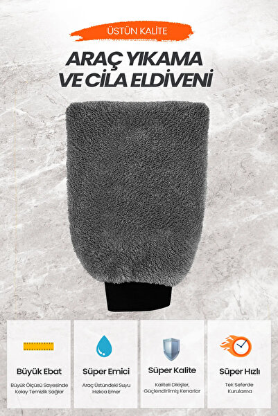 euroist Yıkama Eldiveni, Araba Yıkama Eldiveni, Mikrofiber Araç Pasta Cila El...