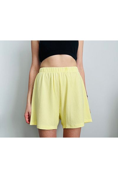 VOL High Waist, Wide Cut, Stretch Fabric Summer Shorts