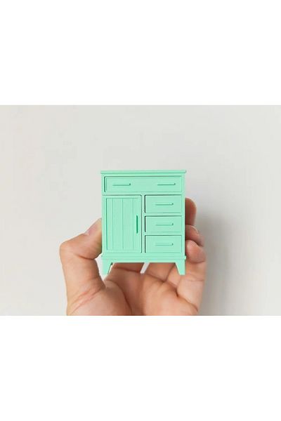 CharmFancy 1/12 Scale Colorful Storage Cabinet Miniature Diorama Goods Accessory Model