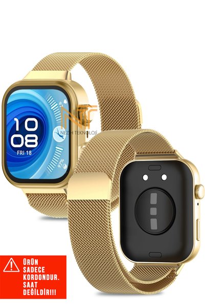 Nezih Case Huawei Watch Fit 4 Pro / Fit 4 Uyumlu Milanese Pratik Magnet Hasır...