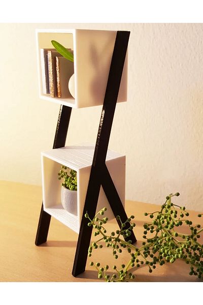 CharmFancy 1/12 Scale Box-Shaped 2-Layer Shelf Miniature Diorama Goods Accessory Model