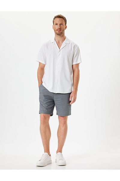 Koton New Season Linen Blended Shorts Short Chino with Pocket Detail