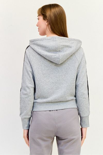 adidas Women Sportswear Fit Long Sleeve Outdoor Hooded Sweatshirt, Grey