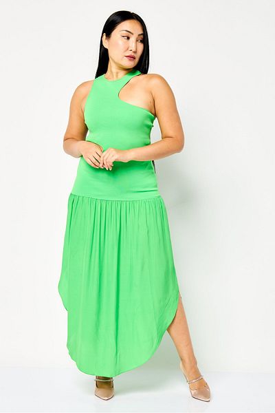 Stella McCartney Women Solid Cut-Out Maxi Dress, Green
