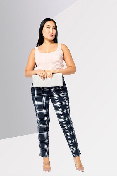 Harmont & Blaine Women Regular Fit Plaid Chino Pants, Multicolor