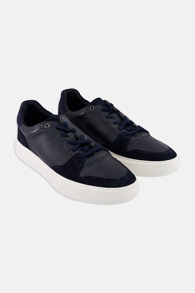 Geox Men Deiven Lace up Micro Suede Shoes, Navy