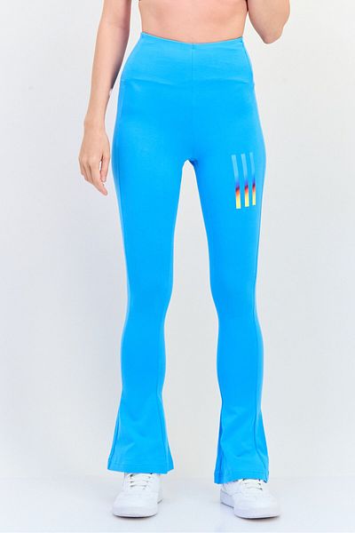 adidas Women Sportswear Fit Flared Training Leggings, Sky Blue