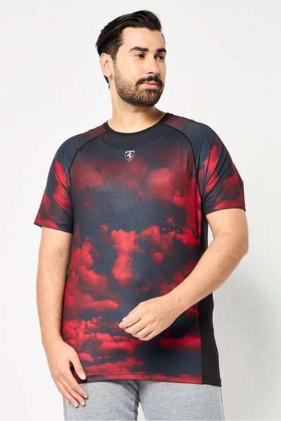 Scuderia Ferrari Men Sportswear Fit Short Sleeve Running T Shirt, Multicolor