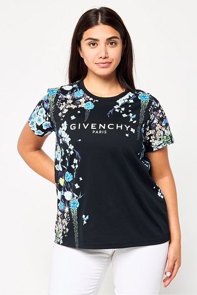 Givenchy Women Crew Neck Short Sleeve Brand Logo T-Shirt, Multicolor