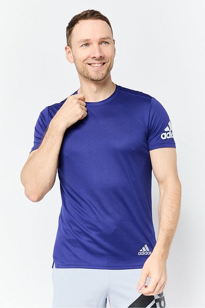 adidas Men Sportswear Fit Short Sleeves Running T-Shirt, Blue
