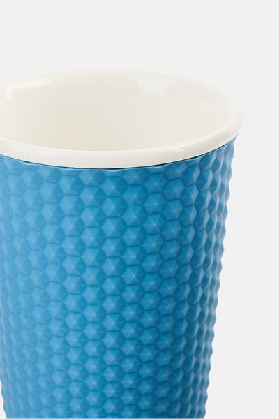 Les Artistes Paris Coffee Tea Honey Comb Cup With Silicone Cover 450 ml, Blue