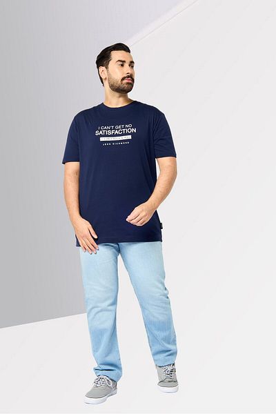 John Richmond Men Crew Neck Short Sleeve Graphic Print T-shirt, Navy