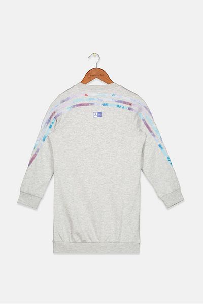 adidas Kids Girl Crew Disney Print Long Sleeve Sweatshirts, Grey