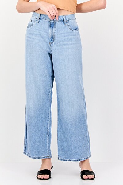 Universal Thread بنطلون جينز نسائي قصير غير قابل للتمدد، بقصة مريحة، أزرق فاتح