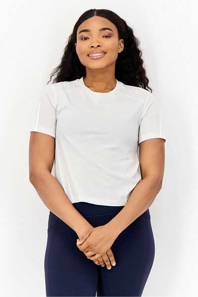 adidas Women Slim Fit Short Sleeve Training T-Shirt, Light Grey